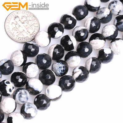 Fire Agate Tibetan Dzi Football Soccer Turtleback Faceted Round Beads 15'' Charka
