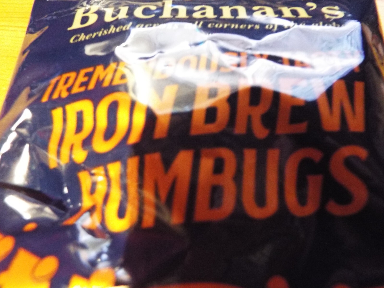 Buchanan's Irn Bru Iron Brew Humbugs Sweets 140g bag, product in
