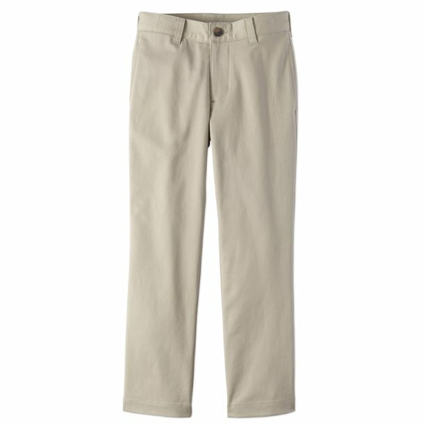 Wonder Nation Pants Boys Size 8 Khaki Uniform Stretch Twill