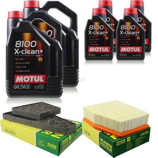 Mann Inspektionspaket 14L Motul 8100 X-Clean 5W-30 FüR Vw Phaeton 4.2 V8 4Motion-image