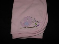 JUST BORN BABY GIRL PINK THERMAL BLANKET 35" x 30" Lil Tweetie Bird Heart
