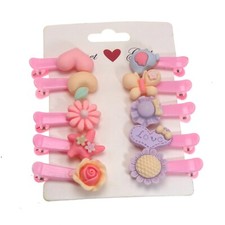 10 Pink Baby Girl Cute Flower Animal Hair Clips Hair Pin Alligator Clips