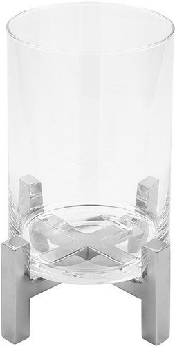 FINK Windlicht Yono - silber - H. 23cm x B. 12,3cm x D. 12,3cm - Bild 1 von 2
