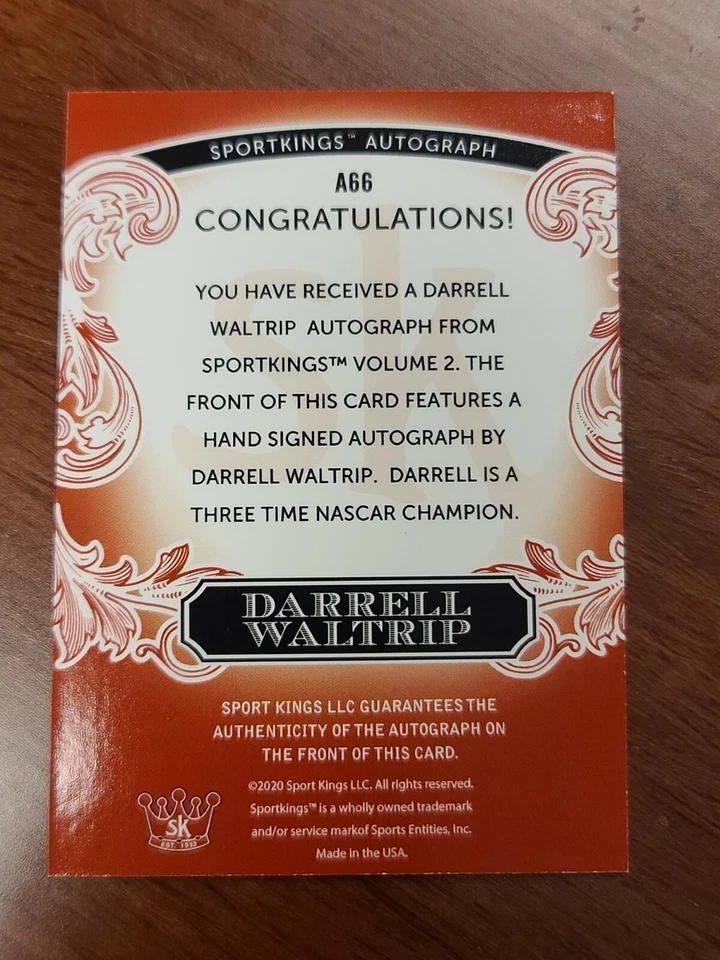 DARRELL WALTRIP 2021 SPORTKINGS VOLUME 2 RED SIGNED AUTO #D 39/50 - Image 2 of 2