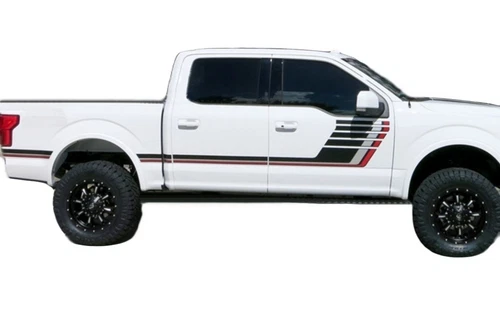 2 PCS Graphic Side Door Stripe Car Sticker For Ford F-150 5.7ft Bed Trunk Decal