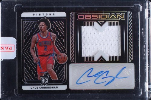 Cade Cunningham Rookie Patch Auto Panini Obsidian Electric Etch