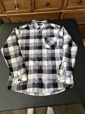 Carhartt WIP Keagan Button Down Shirt Sz M Purple Black White Flannel