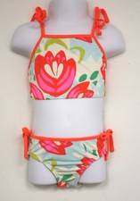 J Crew Crewcuts Girls Bathing Swim Suit Cactus Bloom Floral 2 Piece UPF 50