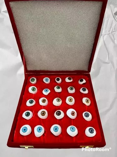 Human Prosthetic Eye ~ Antique Artificial Mix Eye Set Of 25 Pcs - Bild 2 von 10