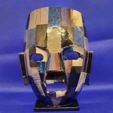 Lapis Abalone Aztec Mayan Mexican Mosaic Face...