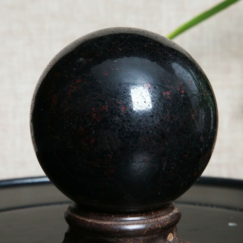 B1379-360g Natural Black Tourmaline Crystal Sphere Round Crystal Ball Healing - Picture 7 of 12