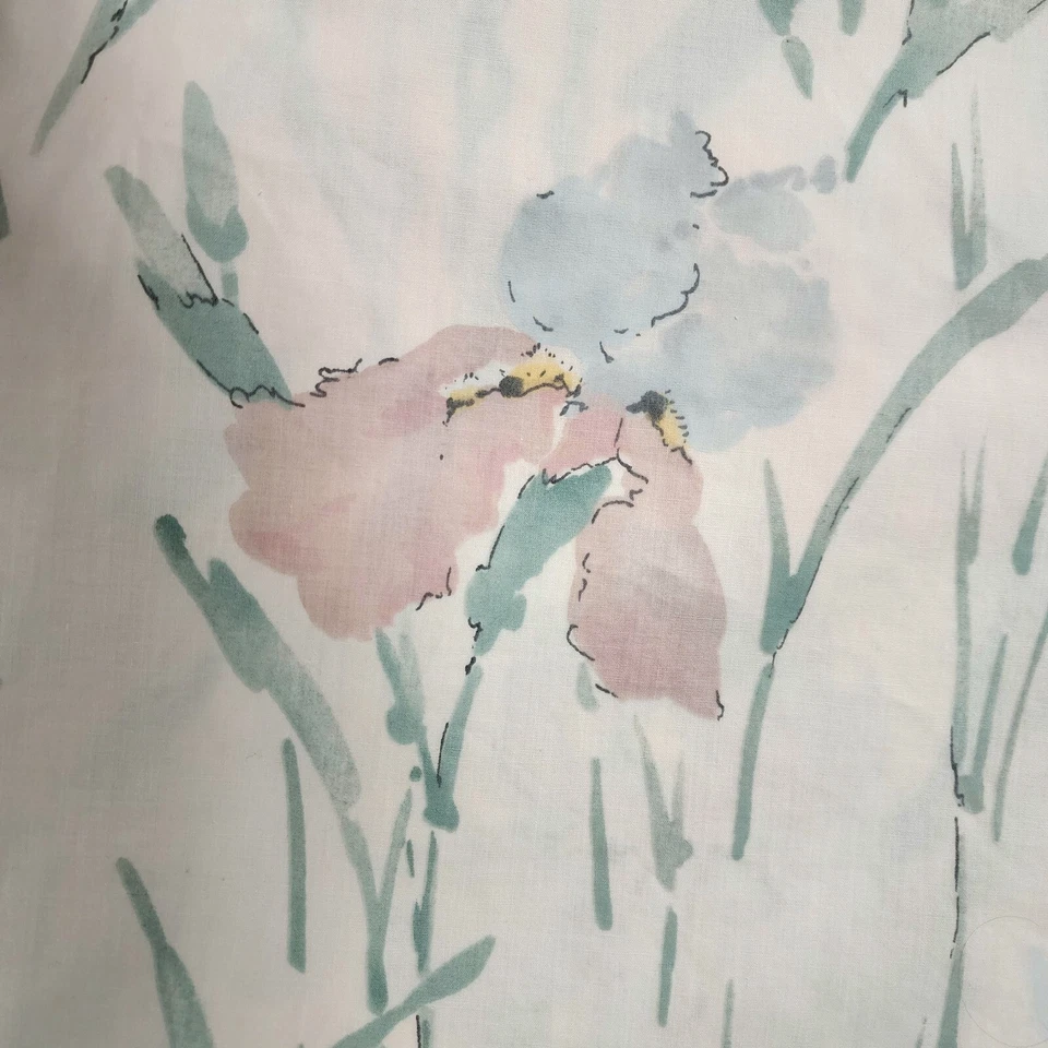 Vintage Springs Twin Flat Sheet Pillowcase Pink Bearded Iris NO IRON PERCALE USA - Image 3 of 4