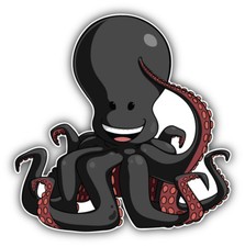 Cute Cartoon Octopus Car Bumper Sticker Decal - ''SIZES''