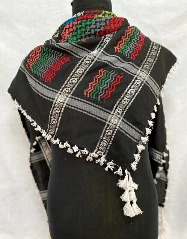 Bufanda Arafat Original Palestina Keffiyeh Shemagh Árabe Hatta 100% Algodón Desierto Foto 3 de 4