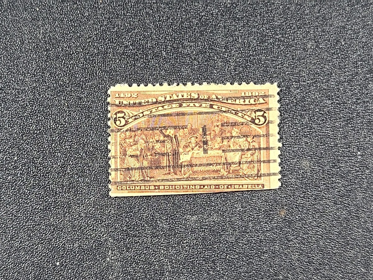 1892 US 5 cent Columbian - Scott# 234 - Solid USED stk#HF | eBay
