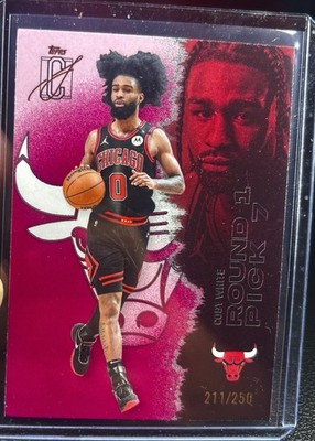 Coby White 2025-26 Topps Signature Class Pink Foil /250 #211/250Chicago Bulls