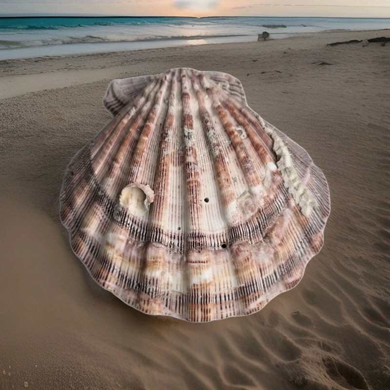 Nodipecten Subnodosus Lions Paw Scallop 5" Seashell Aquarium Beach House Decor