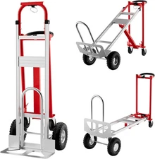 Metal Convertible Hand Truck 3-in-1 450/800lbs Capacity Heavy Duty Dolly Cart
