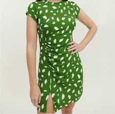 Reformation Green Artsy Print Cocktail Mini Dress Size 2 Small