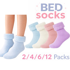 Image of Womens Cosy Fluffy Bed Socks, Winter Warm Thermal Lounge Socks For Ladies 4-7