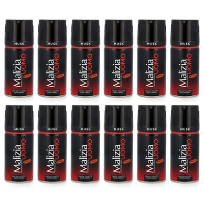 MALIZIA UOMO MUSK deodorant EdT 12x 150ml das italienische Moschus Herren deo