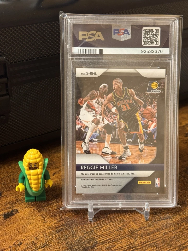 Reggie Miller 2018 Panini Prizm On Card Auto Pacers POP 5 Foto 2 de 2