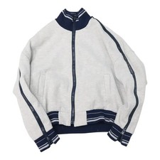 Vintage Grey Side-Line Zipper Sweat Track Top