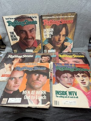VINTAGE 1983 ROLLING STONE MAGAZINES (7) JACKSON, JAGGER, CONNERY & MORE
