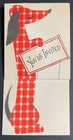Dachshund Teckel vintage Hallmark Party Invitation Card Gingham Long Dog