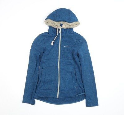 Quechua Damen Fleecejacke blau mit Kapuze Größe 12 Regular