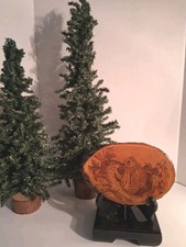 Vintage 1980's Handmade Wood Pyrography; "Owls In Tree" Art Depiction; EUC