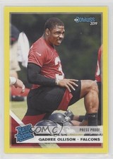 2019 Panini Donruss Rated Rookie Press Proof Yellow Qadree Ollison #349 0q5