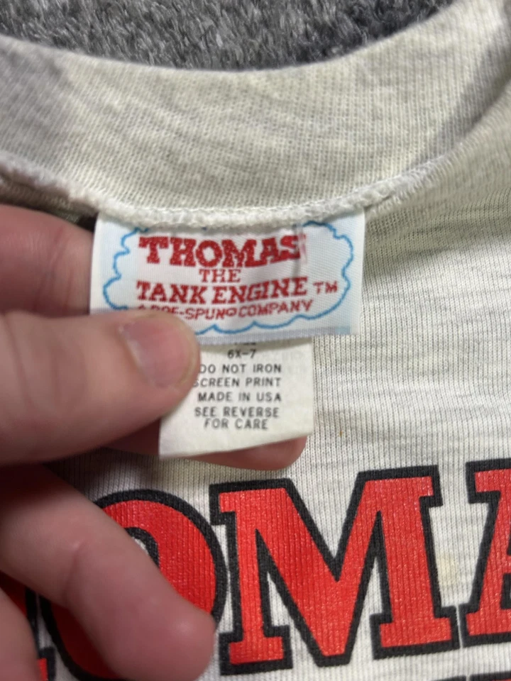 Camisa De Colección Thomas & Friends Niños 6X 7 Gris Percy Thomas James Gráfico Años 90 Foto 3 de 4