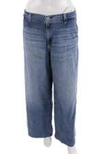 AG Adriano Goldschmied Women Wide-Leg Jeans Blue High-Rise Size 28