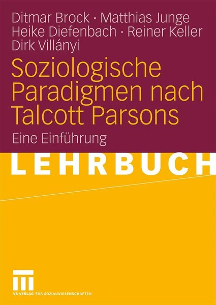 Soziologische Paradigmen Nach Talcott Parsons Eine EinfüHrung Brock (U. A.) Buch-image