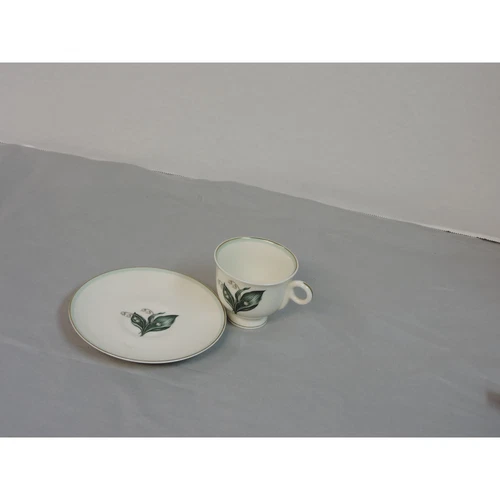 Vtg Frederik Lunning demitasse tea/coffe cup; saucer, Lily of the Valley pattern