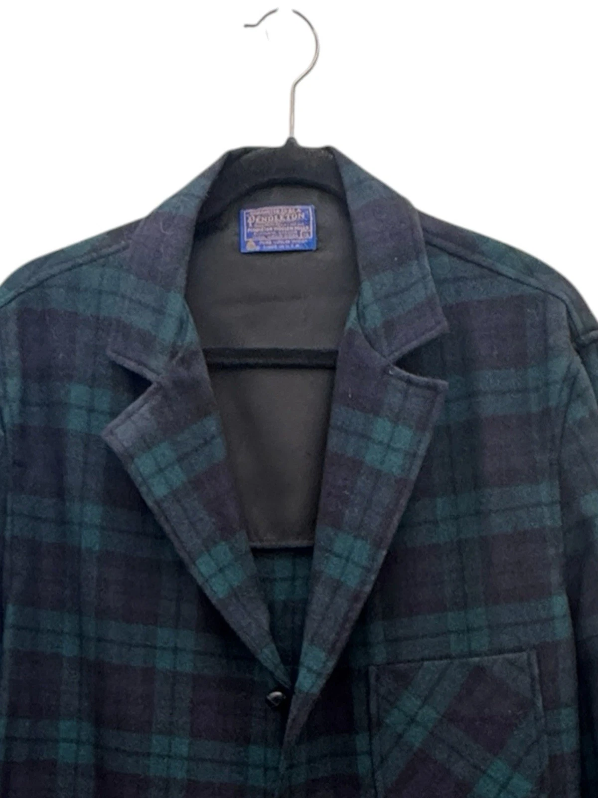 Vtg Pendleton Blazer Black Watch Print Jacket 3 Button Unisex Size XL image 4
