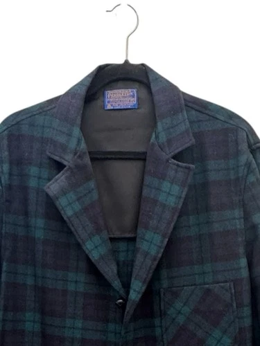 Vtg Pendleton Blazer Black Watch Print Jacket 3 Button Unisex Size XL image 4