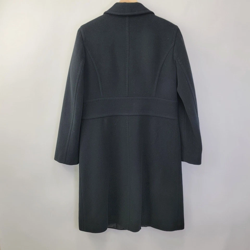 Abrigo Abrigo Mujer Marvin Richards Talla 10 Negro Lana Nylon Cachemira Dinero Antiguo Foto 2 de 4