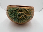 Vintage McCoy Hanging Planter Leaf Berry Design Matte Glaze 1930s USA