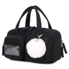 Pencil Case for Girls Boys Cute Corduroy Pencil Bag with 5 Compartments Makeu...