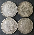 1882 O, 1886, 1887 O, and 1896 O $1 Morgan Silver Dollars