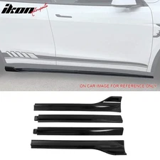 2020-2024 Tesla Model Y IKON V3 Style Gloss Black Side Skirts Lip ABS