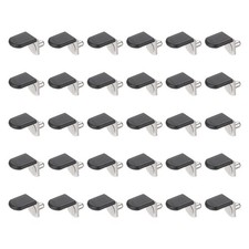 30pcs Shelf Support Peg 5mm/0.2" with Rubber Sleeve Steel, Silver Tone/Black