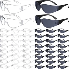 48 Pack Safety Glasses Bulk Clear Safety Goggles Black Tinted Eye Protection Gla