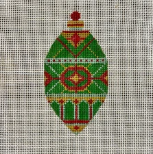 COLORFUL  18CT CHRISTMAS ORNAMENT HAND PAINTED NEEDLEPOINT CANVAS