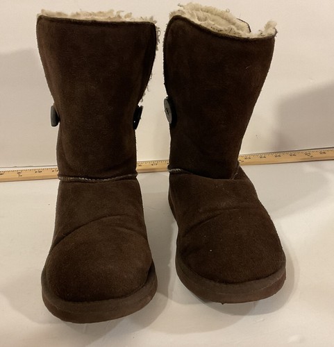 Pawz By Bearpaw Suede Wool Lined Boots Brown Size 8 - 第 3/8 張圖片