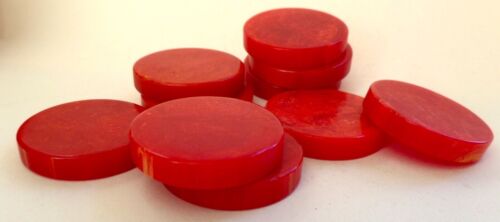 CATALIN RED Marbleized Backgammon 30.70mm x 5.60mm by Bakelite Vintage - Picture 6 of 7