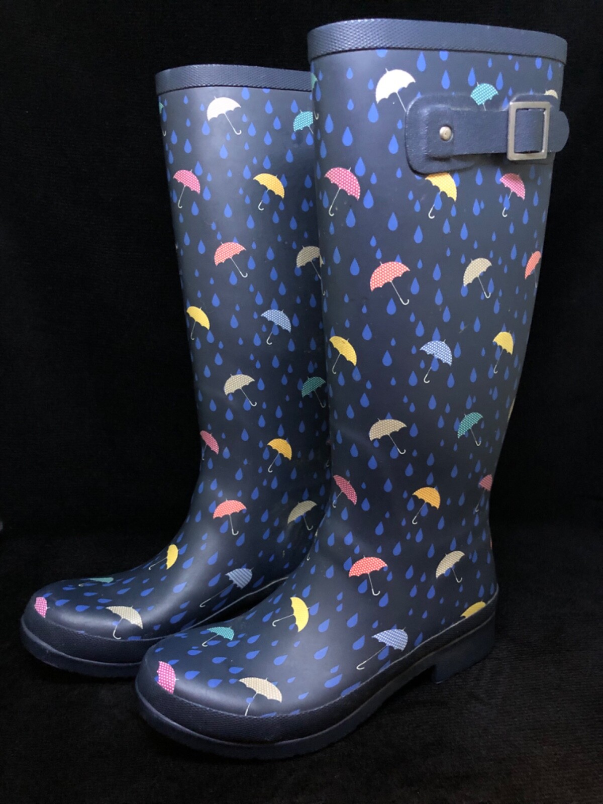 Chooka kids rain boots size 6 with fun umbrella print-image
