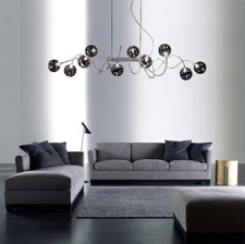 LED Chandelier Modern Ceiling Light Lighting White Glass Pendant Lamp Fixture yc